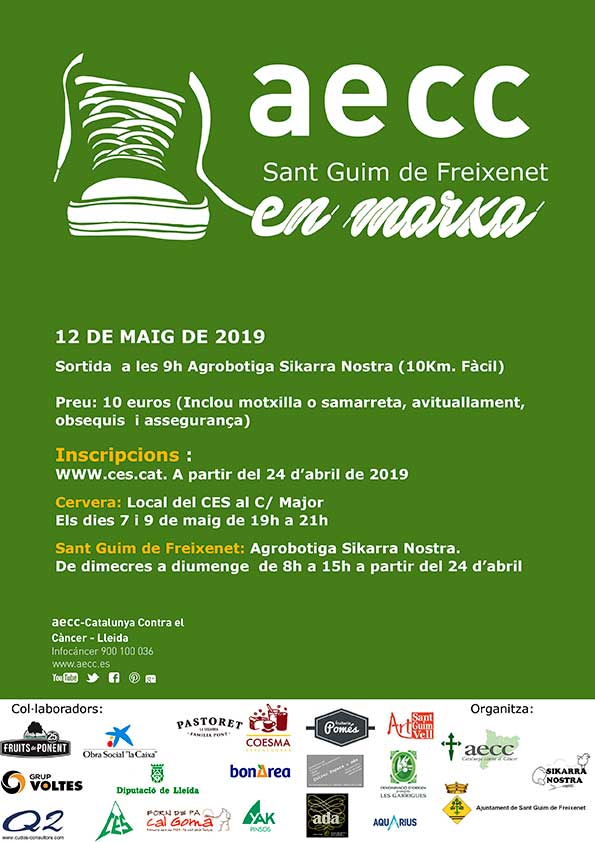 Caminada aecc en marxa a Sant Guim de Freixenet