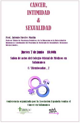 Cartel de la conferencia Cáncer, intimidad y sexualidad