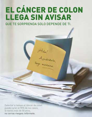 Cartel campaña cáncer de colon 2014