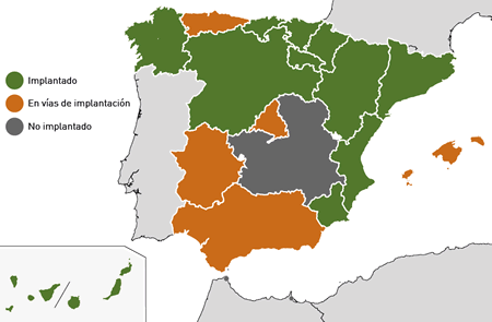 Mapa programa de cribado de cáncer de colon