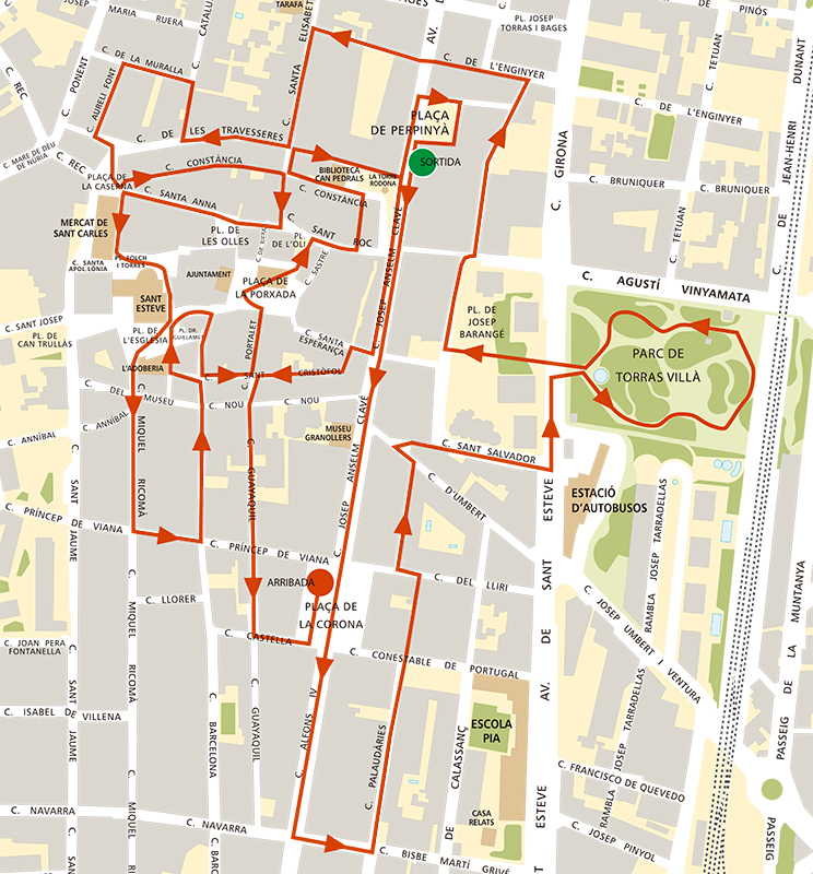 Recorrido  I Carrera AECC Vallès Oriental en Marcha