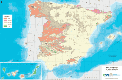 Mapa radiación en España