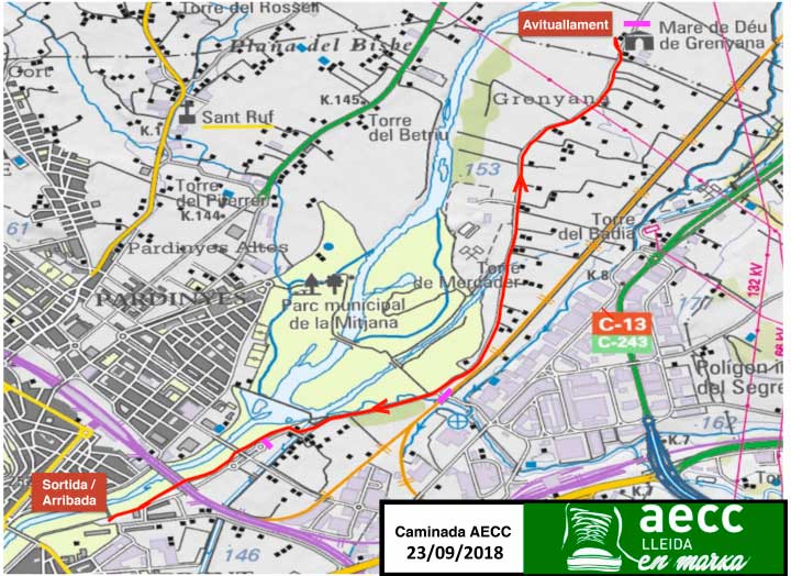 Mapa caminada Lleida