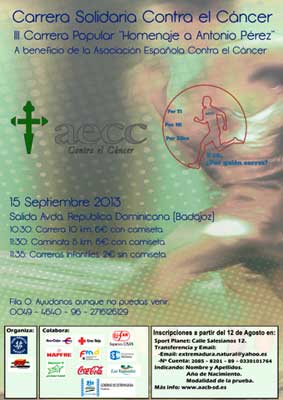 Carrera solidaria contra el cáncer aecc Badajoz