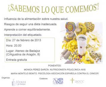 ¿Sabemos lo que comemos? aecc Badajoz