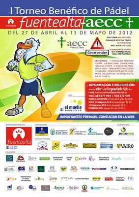 Primer Torneo Benéfico de Pádel FUENTEALTA-aecc. Cartel