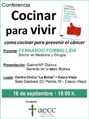 “Cocinar para vivir”. Conferencia de Fernando Fombellida