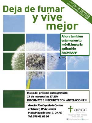 Cartel del curso de deshabituacion tabáquica