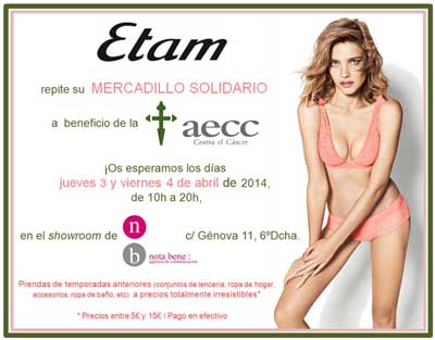 Mercadillo solidario de Etam 
