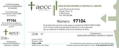 Venta de participaciones de Lotería de Navidad Huelva