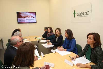 Reunión de trabajo de Su Majestad La Reina en la aecc para analizar las líneas estratégicas del 2015