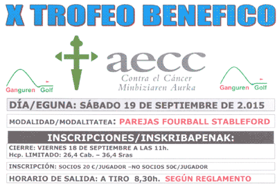 X Torneo benéfico de golf a favor de la aecc de Bizkaia