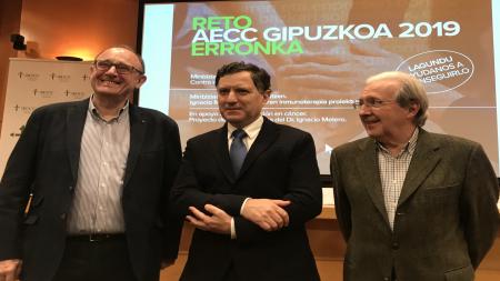 Manuel G. Bengoechea, Ignacio Melero y Juan Ormazabal en la presentación del Reto