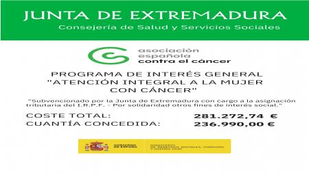 Subvención para la atención integral a la mujer con cáncer
