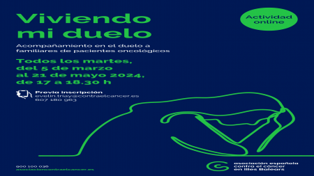 Cartel del taller online 'Viviendo mi duelo'.