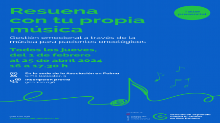 Cartel de 'Resuena con tu propia música' en Palma.