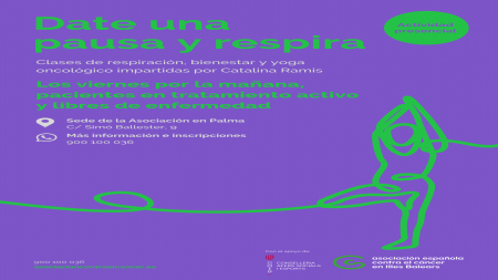 Cartel de 'Date una pausa y respira' en Palma.