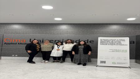 (Izq a dcha) Participantes en la jornada de pulmón: Paola Arispe, Nieves Basterra, Karmele Valencia, Natxo García y Cristina Goñi