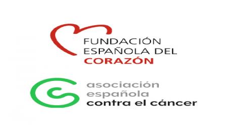 Logos de la Fundación Española del Corazón y de la Asociación Española Contra el Cáncer.