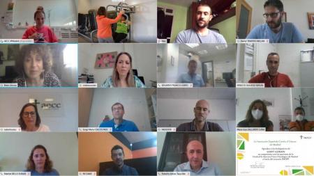 Participantes en el encuentro virtual entre Saint-Gobain y AECC Madrid.