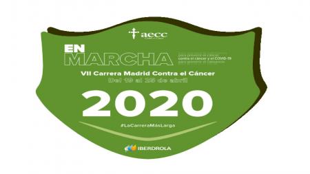 Dorsal tipo de la Carrera En Marcha contra el Cáncer y el Covid. Madrid 2020