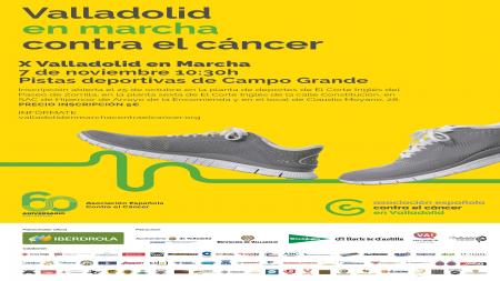 Cartel de la marcha contra el cáncer en Valladolid