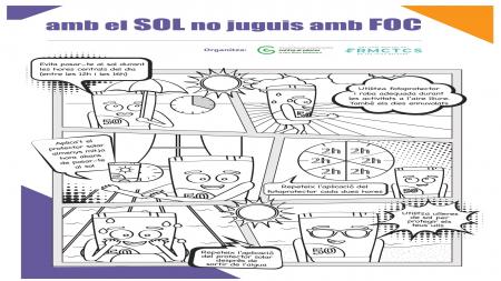 Portada del cómic del III concurso de dibujo infantil sobre Protección Solar que se hace en Illes Balears.