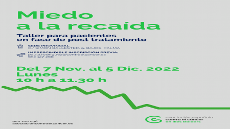 Cartel de 'Miedo a la recaída' en Palma.
